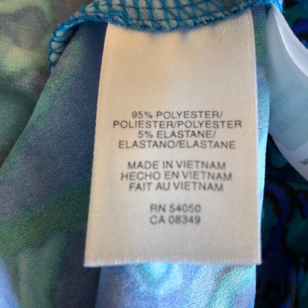 EVAN PICONE Blue Green V-Neck Dress Size 10 - Picture 5 of 8